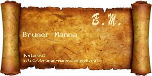 Bruner Manna névjegykártya